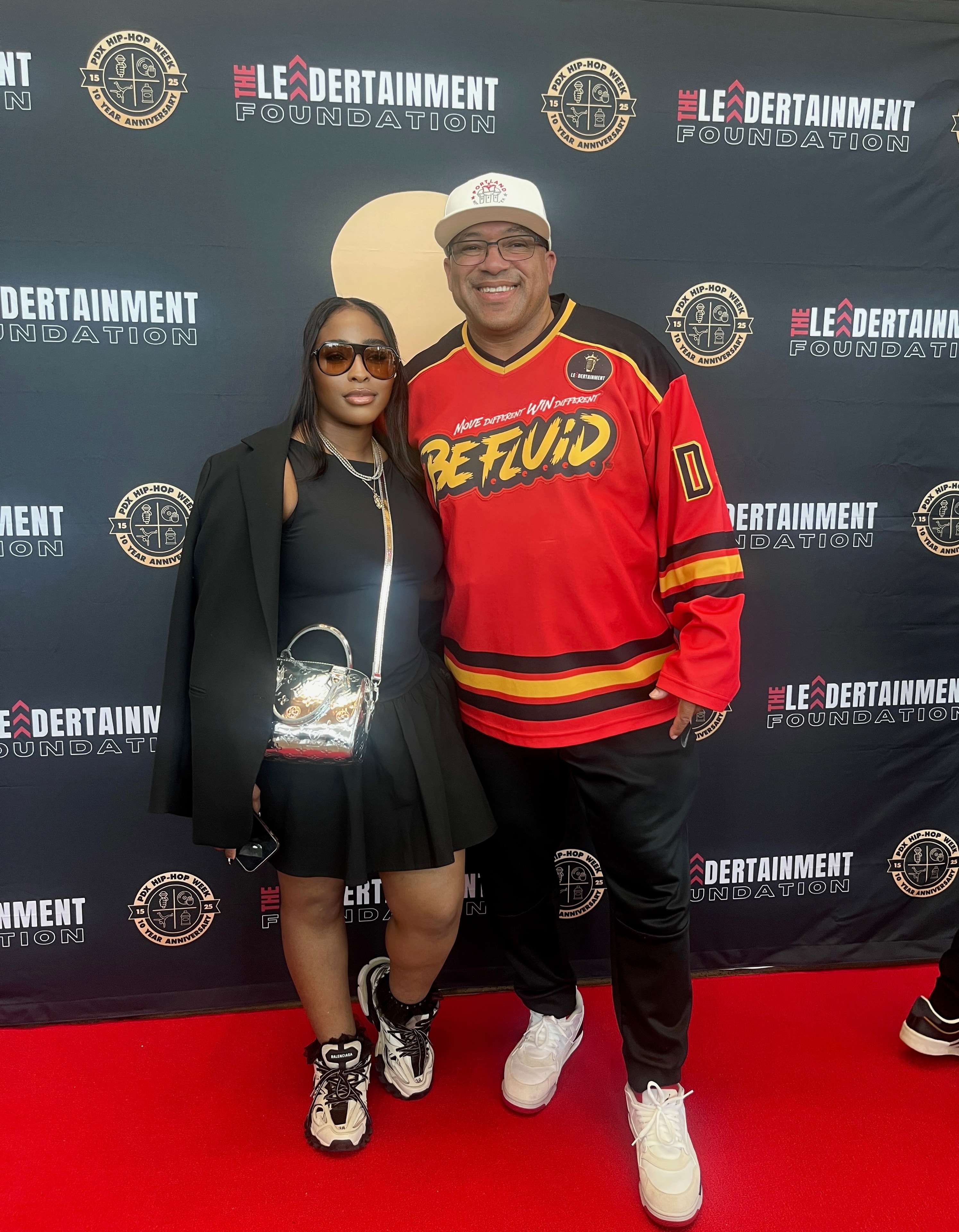 Shakiyla Harris-James with DJ O.G.ONE at The Leadertainment Foundation event